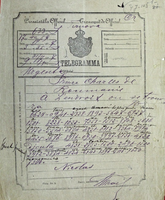 Il telegramma cifrato del Gran Duca Nicola che chiedeva il supporto rumeno 